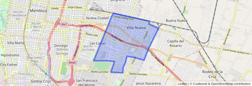 Mapa de ubicacion de Distrito Villa Nueva.