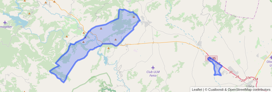 Mapa de ubicacion de Domeño.