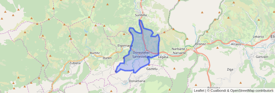 Mapa de ubicacion de Santesteban.