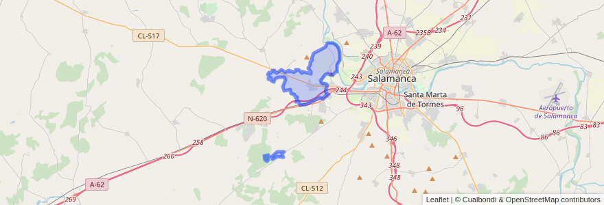 Mapa de ubicacion de Doñinos de Salamanca.