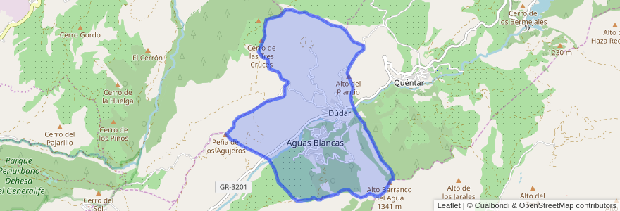 Mapa de ubicacion de Dúdar.