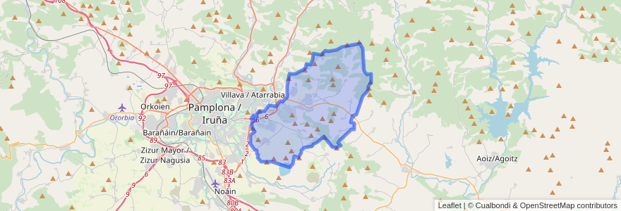 Mapa de ubicacion de Valle de Egüés/Eguesibar.