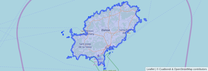 Mapa de ubicacion de Eivissa.