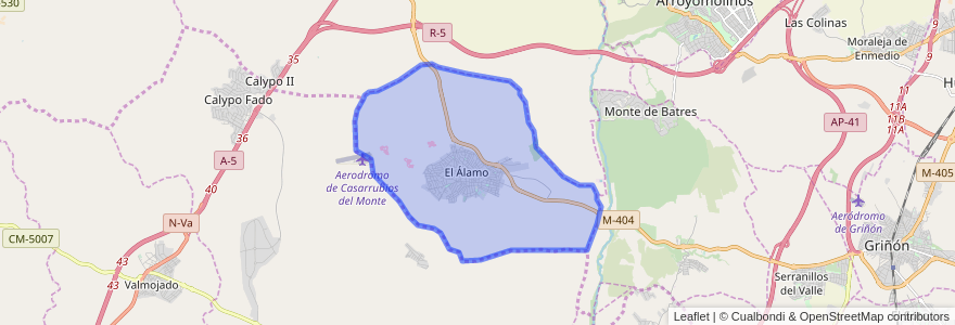 Mapa de ubicacion de El Álamo.