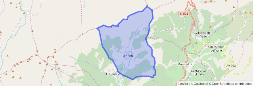 Mapa de ubicacion de El Arenal.