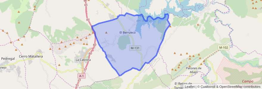 Mapa de ubicacion de El Berrueco.