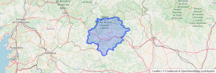 Mapa de ubicacion de El Bierzo.