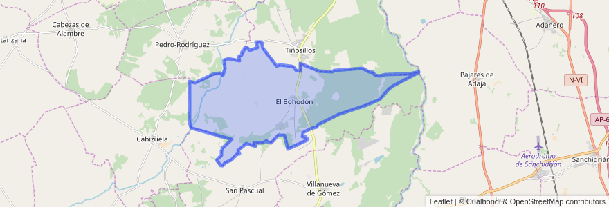 Mapa de ubicacion de El Bohodón.