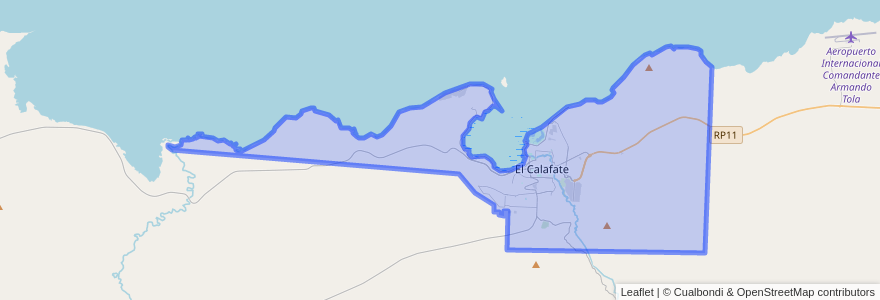 Mapa de ubicacion de Municipio de El Calafate.