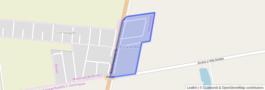 Mapa de ubicacion de El Caramelo.