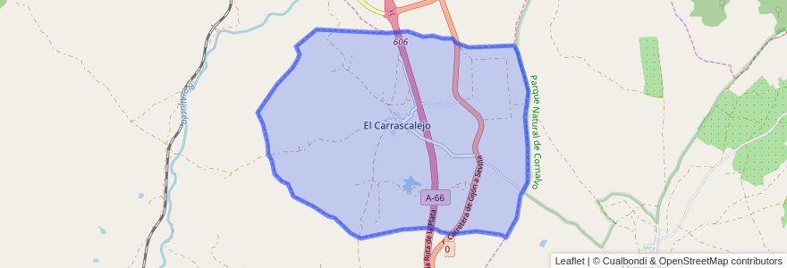 Mapa de ubicacion de El Carrascalejo.