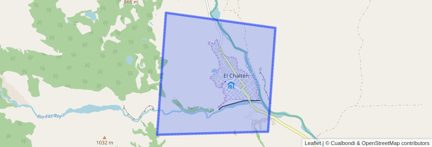 Mapa de ubicacion de El Chaltén.