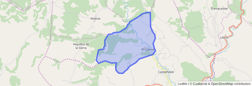 Mapa de ubicacion de El Cuervo.