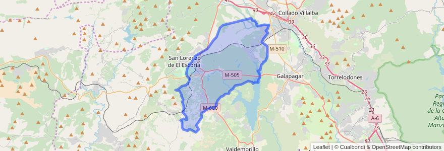 Mapa de ubicacion de El Escorial.