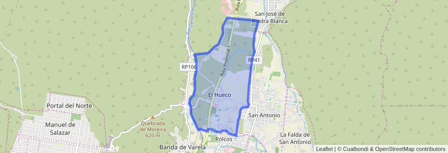 Mapa de ubicacion de El Hueco.