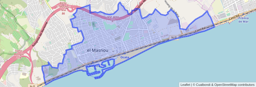 Mapa de ubicacion de el Masnou.