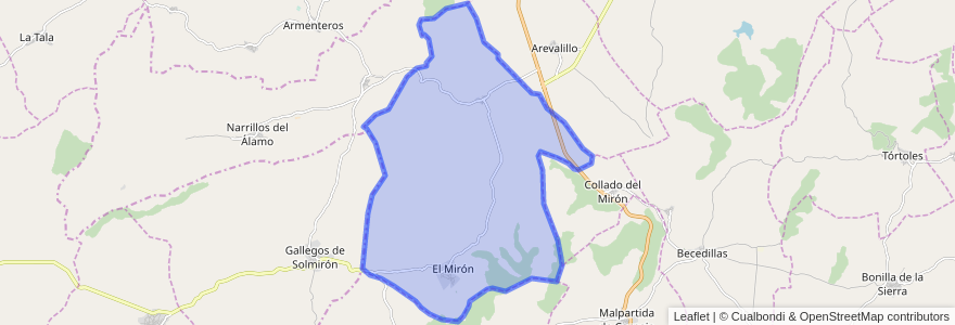 Mapa de ubicacion de El Mirón.