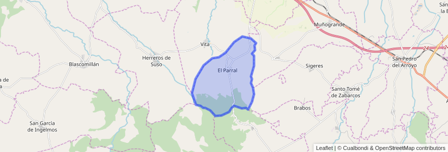 Mapa de ubicacion de El Parral.