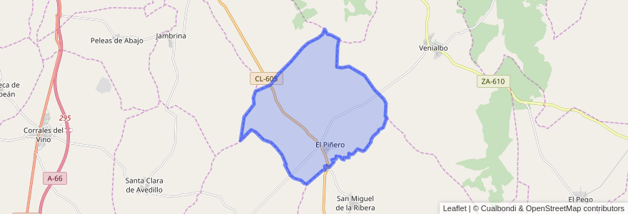 Mapa de ubicacion de El Piñero.