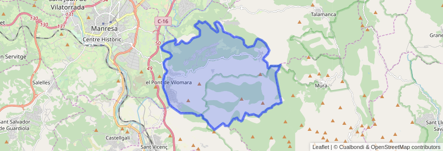 Mapa de ubicacion de el Pont de Vilomara i Rocafort.