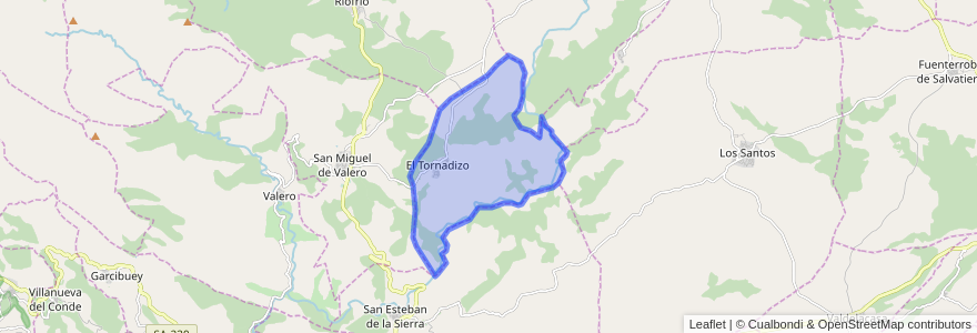 Mapa de ubicacion de El Tornadizo.