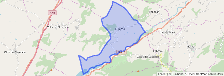 Mapa de ubicacion de El Torno.