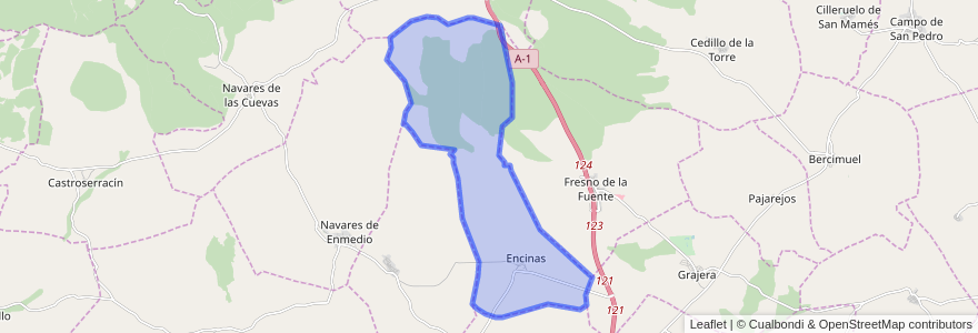 Mapa de ubicacion de Encinas.