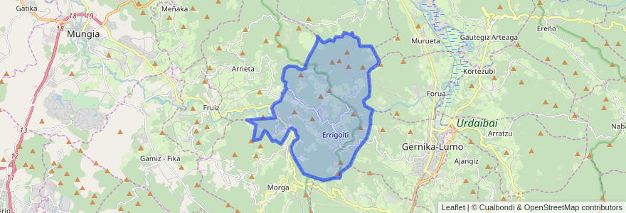 Mapa de ubicacion de Errigoiti.