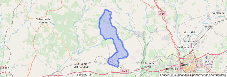 Mapa de ubicacion de Escacena del Campo.