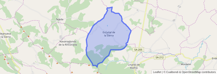 Mapa de ubicacion de Escurial de la Sierra.