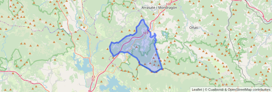 Mapa de ubicacion de Eskoriatza.