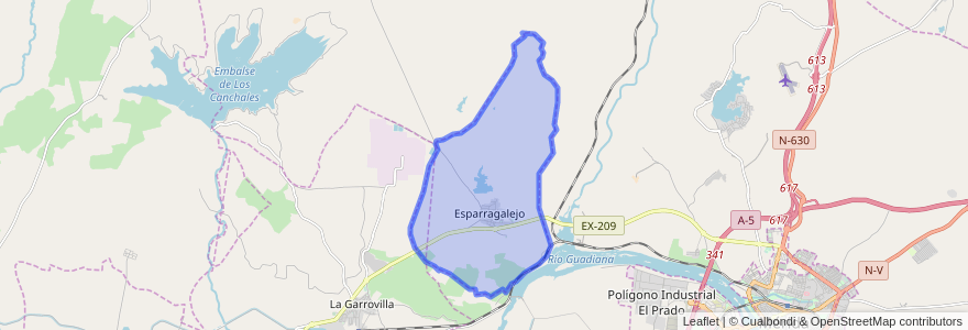 Mapa de ubicacion de Esparragalejo.