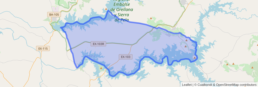 Mapa de ubicacion de Esparragosa de Lares.