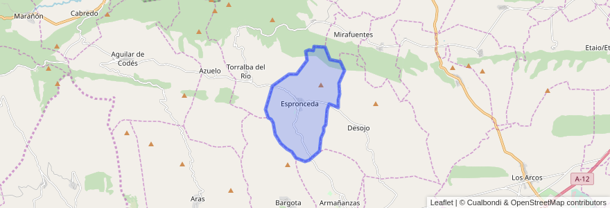 Mapa de ubicacion de Espronceda.