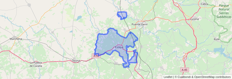 Mapa de ubicacion de Estepa.