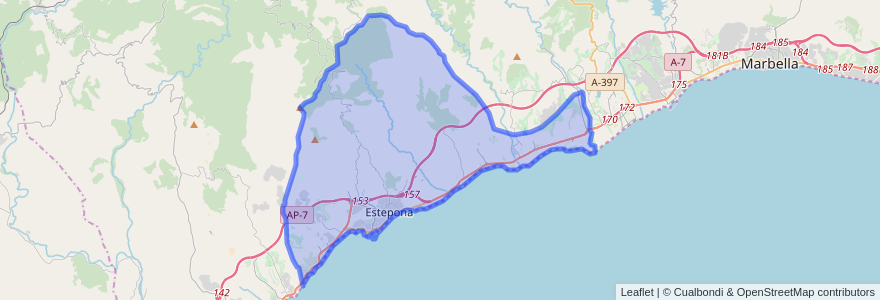 Mapa de ubicacion de Estepona.