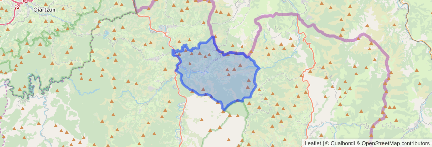 Mapa de ubicacion de Etxalar.