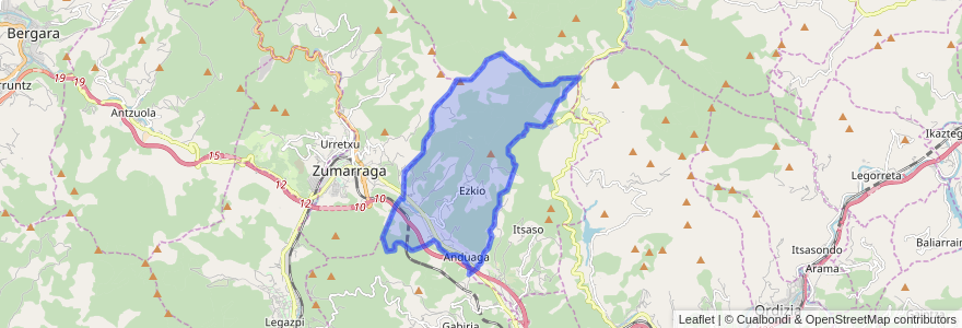 Mapa de ubicacion de Ezquioga-Ichaso.