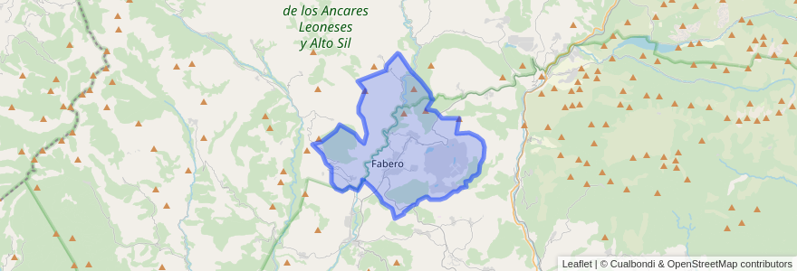 Mapa de ubicacion de Fabero.