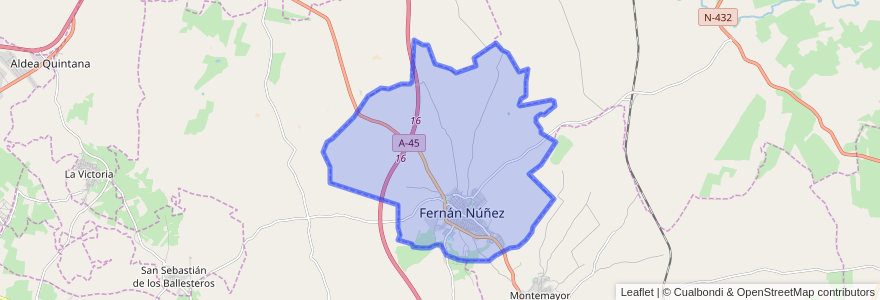 Mapa de ubicacion de Fernán-Núñez.