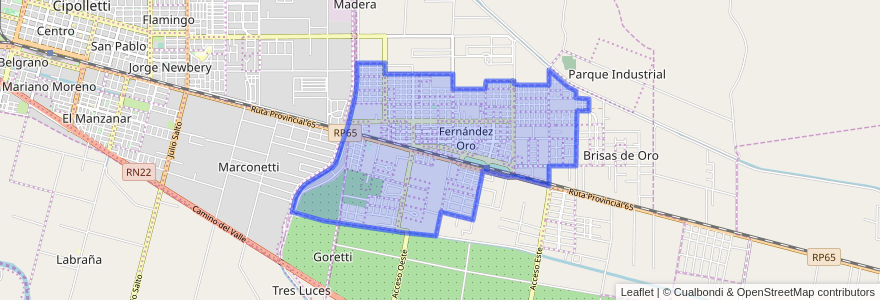 Mapa de ubicacion de General Fernández Oro.