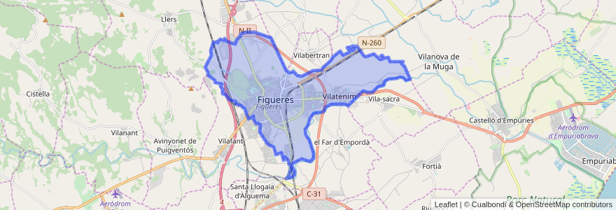 Mapa de ubicacion de Figueres.