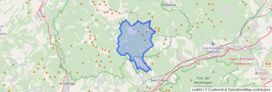 Mapa de ubicacion de Fogars de Montclús.