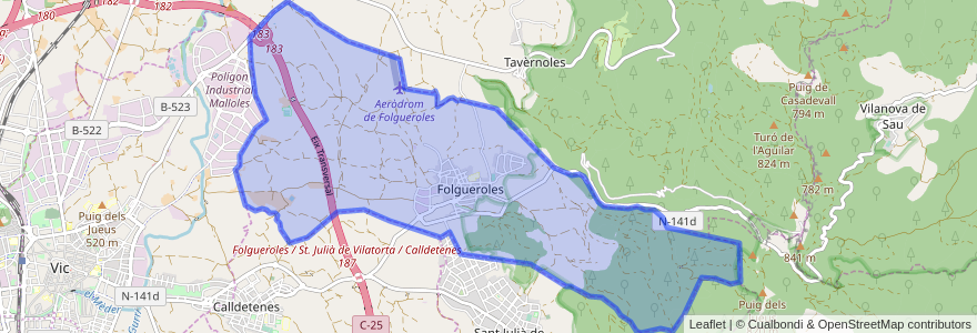 Mapa de ubicacion de Folgueroles.