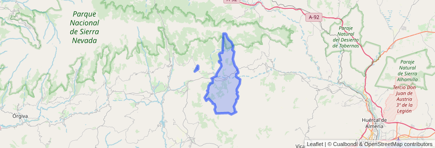 Mapa de ubicacion de Fondón.