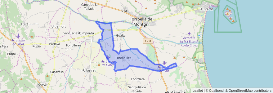 Mapa de ubicacion de Fontanilles.