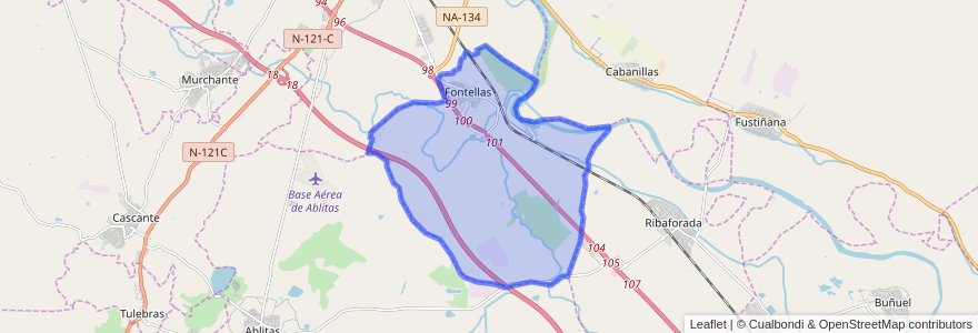 Mapa de ubicacion de Fontellas.