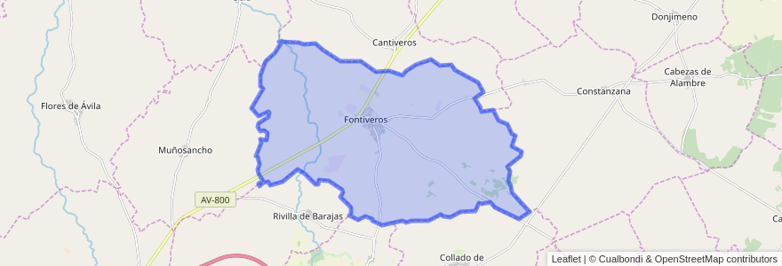 Mapa de ubicacion de Fontiveros.