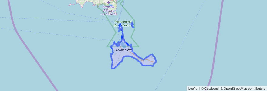 Mapa de ubicacion de Formentera.