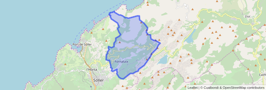 Mapa de ubicacion de Fornalutx.